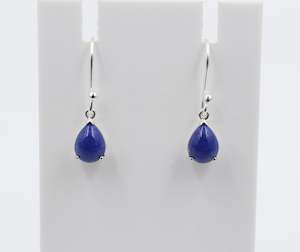 Stg Silver Earrings: Stg Silver Lapis lazuli Drop Earrings SYE468L