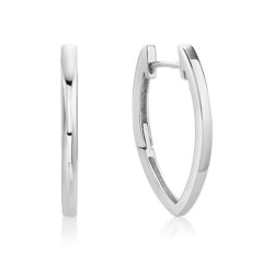 Stg Silver Earrings: Stg Silver Marquise Shape Huggies