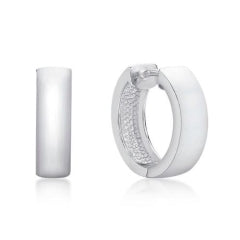 Stg Silver Earrings: Stg Silver Wide Matt Huggies 5mm wide