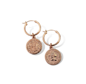 Fashion Jewellery: FV Rose Gold Coin Earrings - SM-CR-E