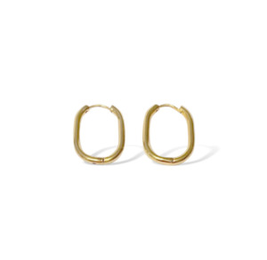 Fashion Jewellery: FV Hoops Yellow Gold Huggies Earrings - HOPY-EOB