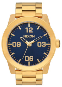 Nixon Watches: Nixon Mens Corporal SS Gold/Blue Sunray Watch - A346 3334-00