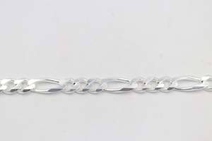 Stg Silver 3:1 Figaro Link Chain  IR18