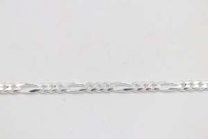 Stg Silver 3:1 Figaro Link Chain  IR11