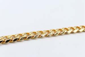 Bracelets: Gold Plated  Heavy Curb link Bracelet 23cm GP06