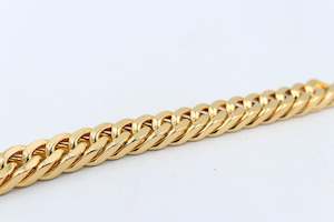 Gold Plated  Heavy Curb link Bracelet 23cm GP04