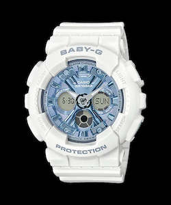 Baby G Watches: Baby-G Women's White/Blue Digit-Analog Watch BA130-7A2