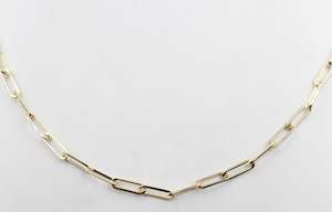 Gold Chains: 9ct Gold Paperclip Chain 45cm