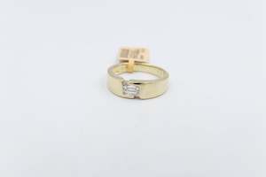 Gold Mens Ring: 10ct Yellow Gold Lab Grown Radiant Cut Diamond Mens Ring TDW 1ct