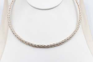 Stg Silver twist rope Two tone necklace 46cm