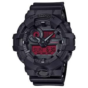 G-SHOCK Black and Bold Red GA700BBR-1A