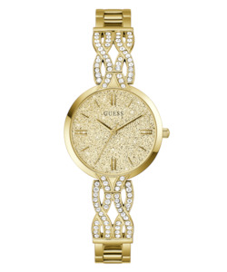 Guess Watches: GUESS Ladies Gold Tone Coral Gltiz Analog Watch GW0868L2