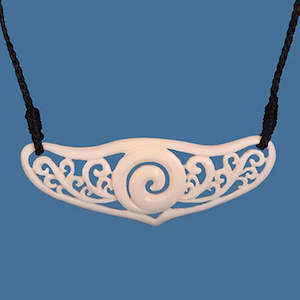 Bone And Paua Jewellery: Intricate Koru breastplate necklace BN008