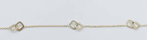 9ct Gold Trace link with sqaures  bracelet HHY153/41