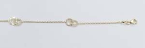 9ct Gold Trace link with round shape pendents  bracelet HHY155/41