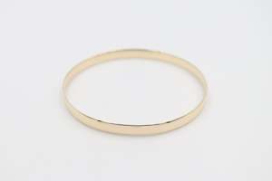 Gold Bracelets: 9ct Yellow Gold Solid Bangle 5.6mm