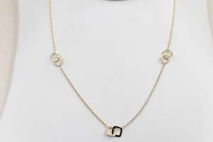 9ct Gold Trace Link with overlapping diamond shape Pendents links HHY153/4