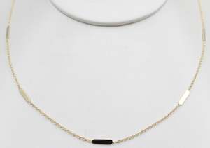 Gold Chains: 9ct Gold Trace Link Solid round edge Bars 45cm HHX902/4
