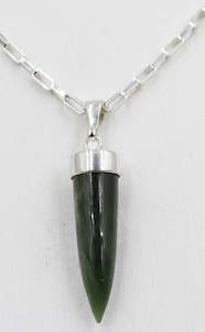 New Zealand Greenstone Small Point Pendent
