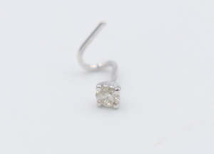 9ct White Gold Genuine Diamond Nose Stud 0.07ct
