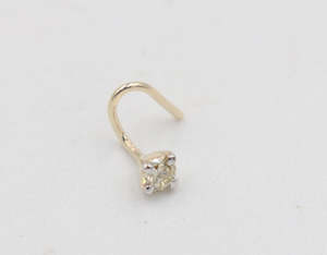 9ct Gold Genuine Diamond Nose Stud 0.04ct