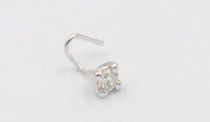 9ct White Gold Genuine Diamond Nose Stud