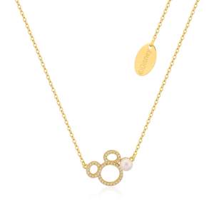 Disney Collection: Disney Precious Metal Mickey Mouse Pearl CZ Necklace - SSDN088