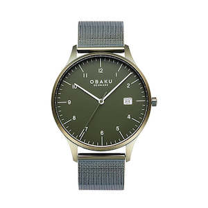 Obaku-Denmark Mens Green Chia Leaf Watch - V298LDEEME