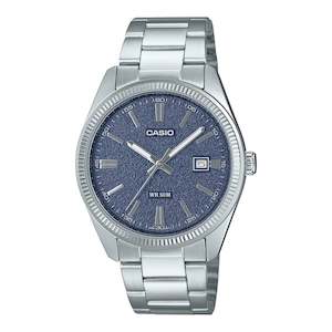 Watches: Casio steel strap silver Tone Blue face  watch MTP1302DA-2A1