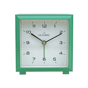Olympic Square Metal Alarm Clock - Green