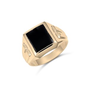 9ct Gold Mens Onyx Ring 810C