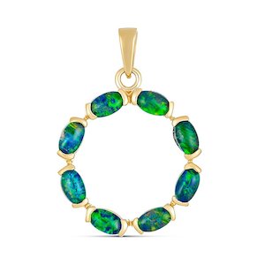 Gold Pendents: 9ct Gold Margot Oval Triplet Opal Pendant