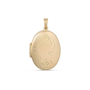 Gold Pendents: 9ct Gold Oval Locket 3002P221C