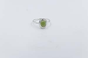 Stg Silver Rings: Stg Silver Ring with Greenstone SYR7888