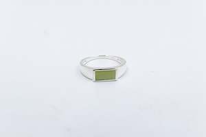 Stg Silver Ring with Greenstone SYR8102