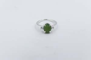 Stg Silver Ring with Greenstone SYR8088