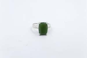 Stg Silver Ring with Greenstone SYR5638
