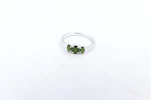 Stg Silver Ladies Ring with New Zealand Greenstone SYR8098