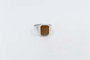 Stg Silver Rings: Stg Silver Ring with New Zealand Tigers Eye 155ALXTE