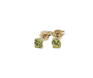 9ct Gold Genuine Peridot Stud Earrings E741-4-PDC