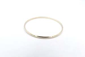 Gold Bracelets: 9ct Gold Solid Bangle 3mm ALB25