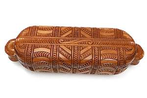 Maori Arts: Mahogany Wooden Wakahuia Treasure Box WA027