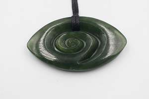New Zealand Greenstone Oval Koru HPN150