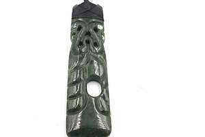 Greenstone Carving Collection: NZ Greenstone Double Manaia Toki Koru HPN932