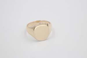 Gold Mens Ring: 9ct Gold Solid Signet Ring SYR7792
