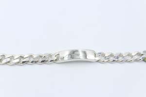 Stg Silver Bracelets: Sterling Silver Curb ID bracelet IRB28
