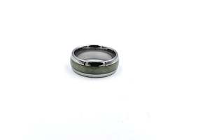 New Greenstone And Tungsten Carbide Ring 8mm