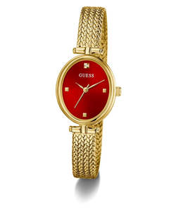 Guess Watches: GUESS Ladies Ruby Gold Tone Analog Watch gw0935L4
