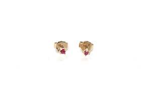 Gold Earrings: 9ct Gold Genuine Ruby Studs 2mm