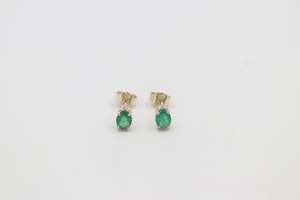 9ct Gold Emerald & Diamond Stud SYE1882